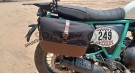 For Royal Enfield Bear 650 Soft Pannier Bags and Mounting Rails Black with Brown - SPAREZO